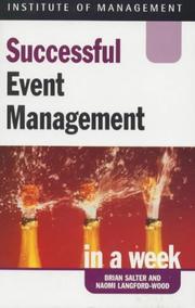 Cover of: Successful Events Management in a Week (Successful Business in a Week)