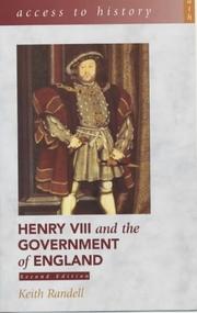 Cover of: Henry VIII and the Government of England