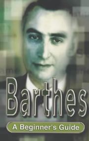 Cover of: Barthes, a beginner's guide