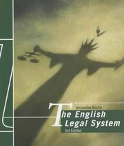 Cover of: The English Legal System by Jacqueline Martin