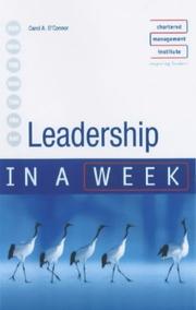 Cover of: Leadership in a Week (In a Week) by Carol A. O'Connor