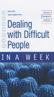 Cover of: Dealing with Difficult People in a Week (In a Week)