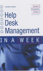 Cover of: Help Desk Management in a Week (In a Week) | Jacqueline Chapman