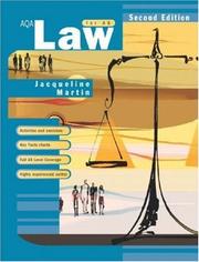 Cover of: AQA Law for AS by Jacqueline Martin