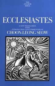 Cover of: Ecclesiastes: A New Translation with Introduction (Anchor Bible)