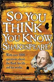 Cover of: So You Think You Know Shakespeare? (So You Think You Know)