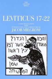Cover of: Leviticus 17-22 by Jacob Milgrom