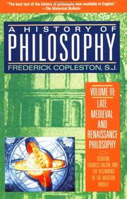 Cover of: History of Philosophy, Volume 3 by Frederick Charles Copleston