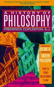 Cover of: History of Philosophy, Volume 6 by Frederick Copleston S.J.