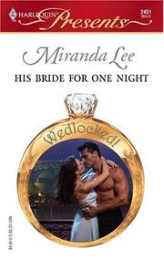 Cover of: His Bride For One Night (Harlequin Presents) | Miranda Lee