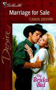 Cover of: Marriage For Sale (The Bridal Bid) by Carol Devine