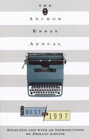 Cover of: The Anchor Essay Annual by Phillip Lopate