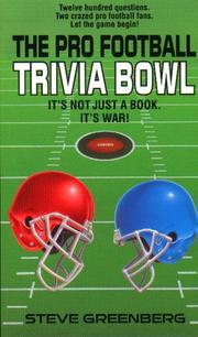 Cover of: The Pro Football Trivia Bowl by Steve Greenberg