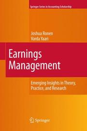 Cover of: Earnings Management: Emerging Insights in Theory, Practice, and Research (Springer Series in Accounting Scholarship)