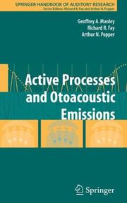 Cover of: Active Processes and Otoacoustic Emissions (Springer Handbook of Auditory Research)