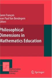 Cover of: Philosophical Dimensions in Mathematics Education (Mathematics Education Library)