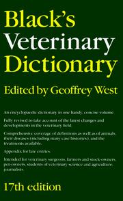 Cover of: Black's Veterinary Dictionary by Geoffrey P. West, Geoffrey West