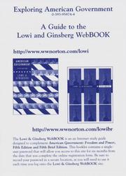 Cover of: Exploring American Government: A Guide to the Lowi and Ginsberg Webbook