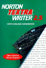 Cover of: Norton Textra Writer 2.5: With Online Handbook with 5.25 Disk