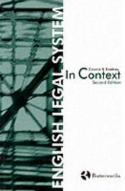 Cover of: English Legal System in Context