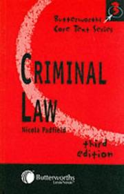 Cover of: Criminal Law (Butterworths Core Text)