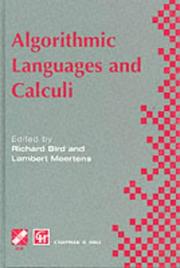 Cover of: Algorithimic Languages and Calculi by Richard Bird, Lambert Meerkens