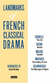 Cover of: Landmarks of French Classical Drama (Play Anthologies) by Pierre Corneille