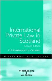 Cover of: International Private Law in Scotland by Elizabeth Crawford, Janeen Carruthers