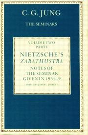 Cover of: Nietzsche's Zarathustra by Carl Gustav Jung