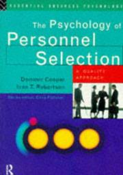 Cover of: The Psychology of Personnel Selection by Ivan Robertson, Dominic Cooper