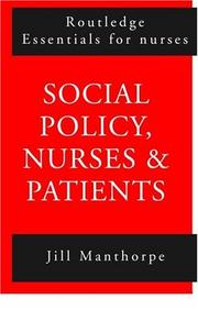 Cover of: Social Policy: Nurses and Patients