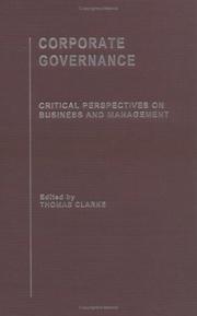 Cover of: Corporate Governance by Thomas Clarke