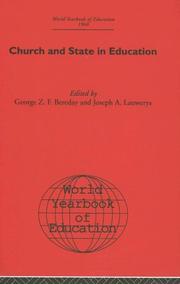 Cover of: World Yearbook of Education 1966: Church and State in Education (World Yearbook of Education)