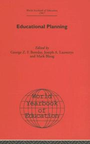 Cover of: World Yearbook of Education 1967: Educational Planning (World Yearbook of Education)