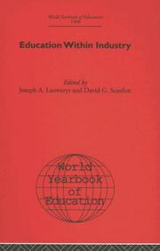 Cover of: World Yearbook of Education 1968: Education within Industry (World Yearbook of Education)