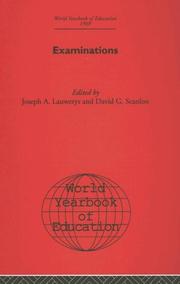 Cover of: World Yearbook of Education 1969: Examinations (World Yearbook of Education)