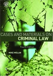 Cover of: Cases and Materials on Criminal Law by Mike Molan