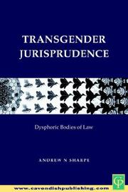 Cover of: Transgender Jurisprudence: Dysphoric Bodies of Law