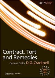 Cover of: Contract, Tort & Remedies 2007-2008: Routledge-Cavendish Core Statutes Series (Routledge-Cavendish Core Statutes)