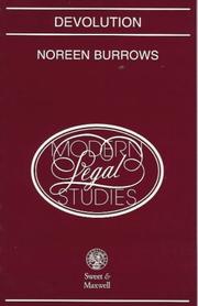 Devolution (Modern Legal Studies) by Noreen Burrows