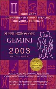 Cover of: Super Horoscopes 2003: Gemini (Super Horoscopes)