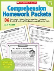 Cover of: Comprehension Homework Packets: 36 Take-Home Packets That Include Short Passages, Graphic Organizers With Questions, and Practice Tests