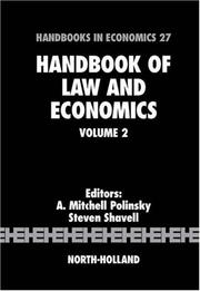 Cover of: Handbook of Law and Economics, Volume 2 (Handbook of Law and Economics) (Handbook of Law and Economics)