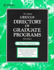 Cover of: The Official Gre Cgs Directory of Graduate Programs (Directory of Graduate Programs Vol a: Natural Sciences) by 