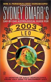 Cover of: Sydney Omarr's Day-by-Day Astrological Guide for the Year 2003 by Sydney Omarr