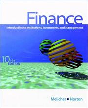 Cover of: Finance by Ronald W. Melicher