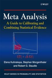 Cover of: Meta Analysis by Elena Kulinskaya, Stephan Morgenthaler, Robert G. Staudte