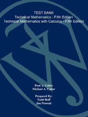 Cover of: Technical Mathematics with Calculus, Test Bank by Paul A. Calter, Michael A. Calter