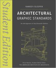 Cover of: Architectural Graphic Standards, Student Edition (Ramsey/Sleeper Architectural Graphic Standards Series) by Charles George Ramsey, Harold Reeve Sleeper