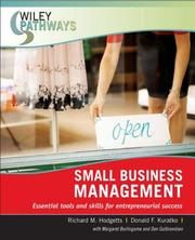 Cover of: Wiley Pathways Small Business Management (Wiley Pathways) by Richard M. Hodgetts, Donald F. Kuratko